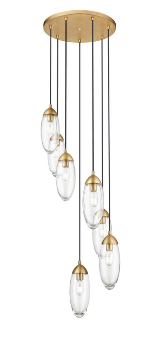 Z-Lite 651P-7R-RB Seven Light Chandelier, Rubbed Brass