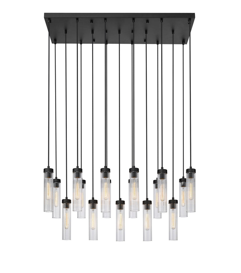 Z-Lite 740P-17L-MB 17 Light Linear Chandelier, Matte Black