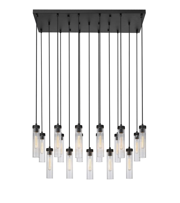 Z-Lite 740P-17L-MB 17 Light Linear Chandelier, Matte Black