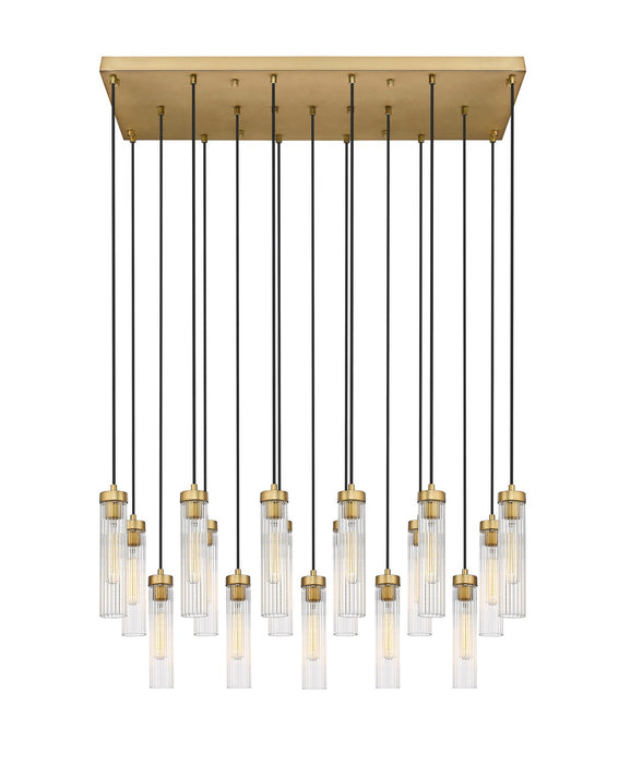 Z-Lite 740P-17L-RB 17 Light Linear Chandelier, Rubbed Brass