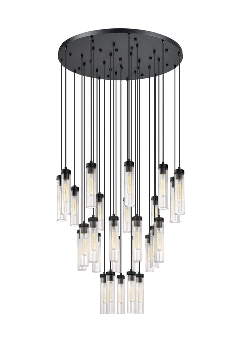 Z-Lite 740P-27R-MB 27 Light Chandelier, Matte Black
