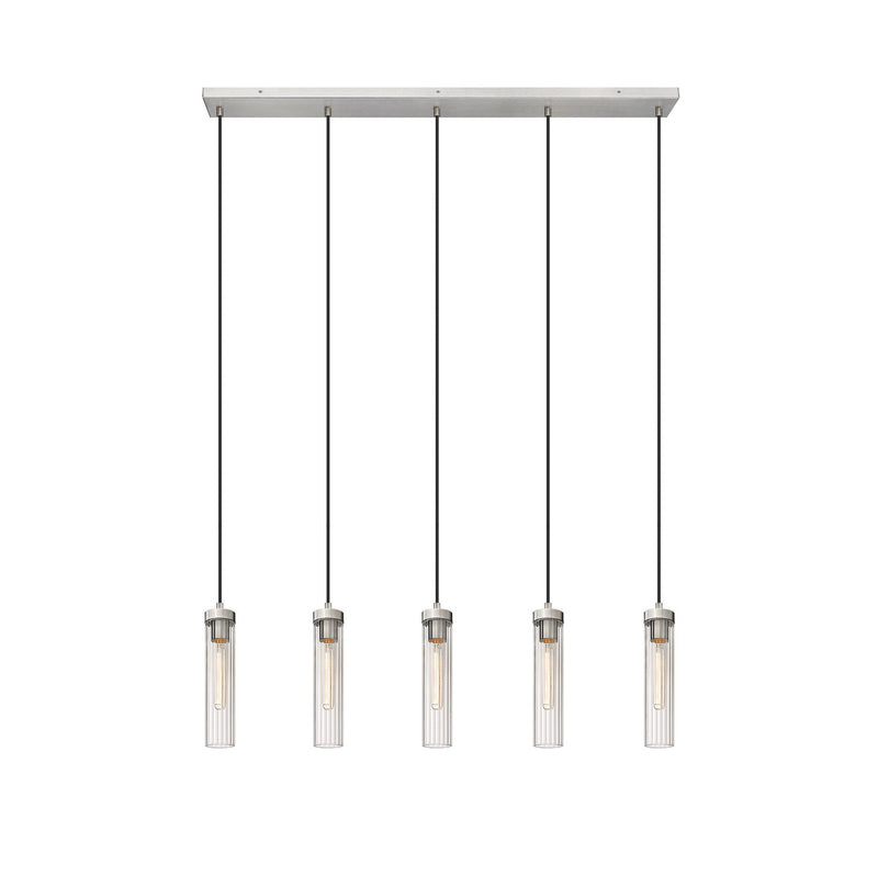 Z-Lite 740P-5L-BN Five Light Linear Chandelier, Brushed Nickel