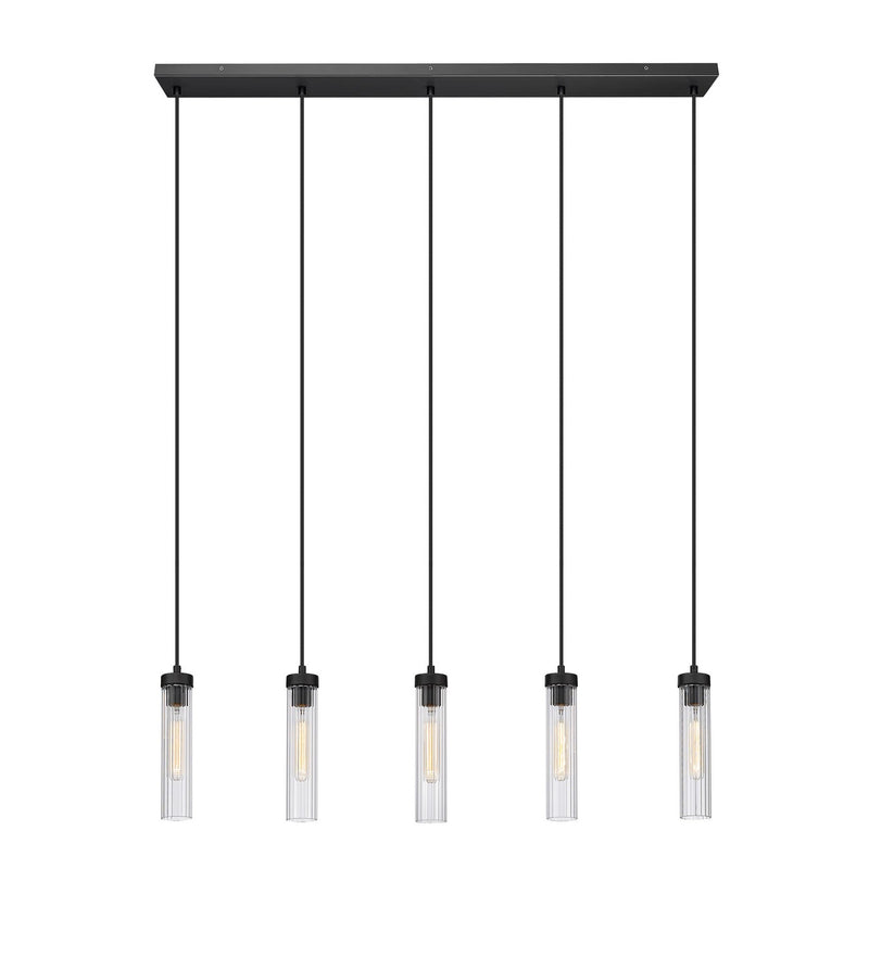 Z-Lite 740P-5L-MB Five Light Linear Chandelier, Matte Black