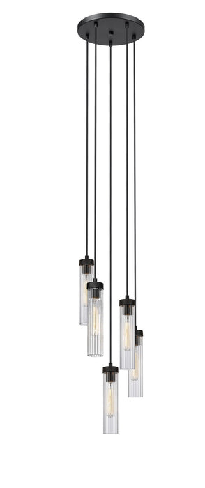 Z-Lite 740P-5R-MB Five Light Chandelier, Matte Black