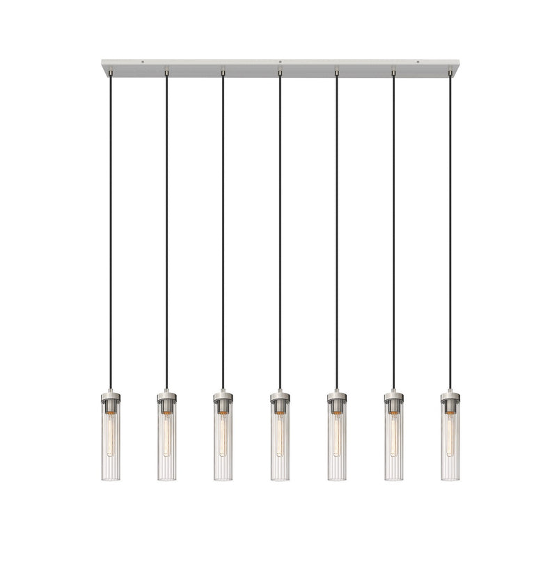 Z-Lite 740P-7L-BN Seven Light Linear Chandelier, Brushed Nickel