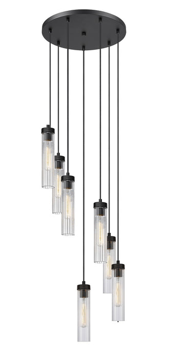 Z-Lite 740P-7R-MB Seven Light Chandelier, Matte Black