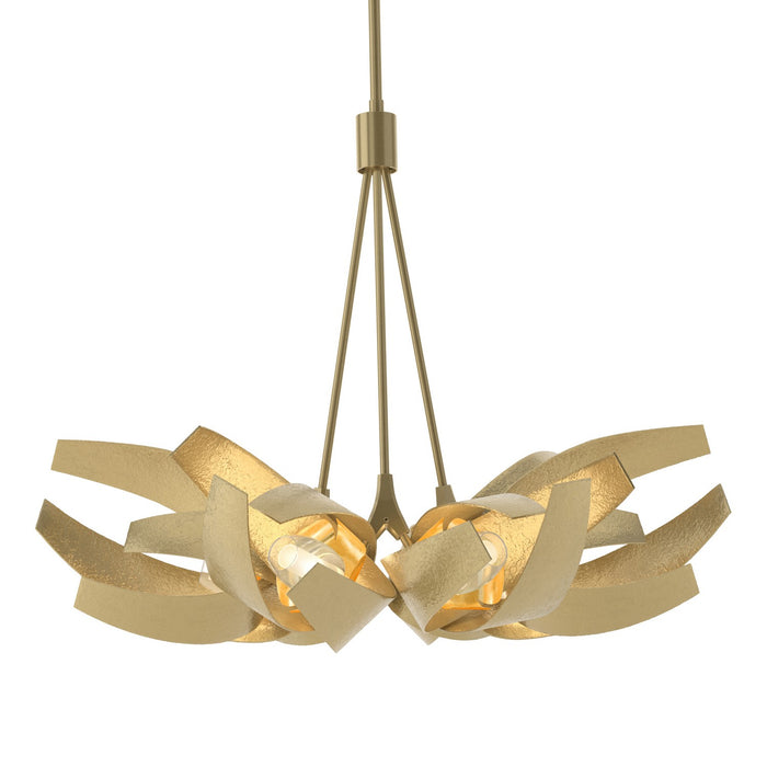 Hubbardton Forge 136502-SKT-MULT-86-BR-YE0352 Six Light Pendant, Modern Brass
