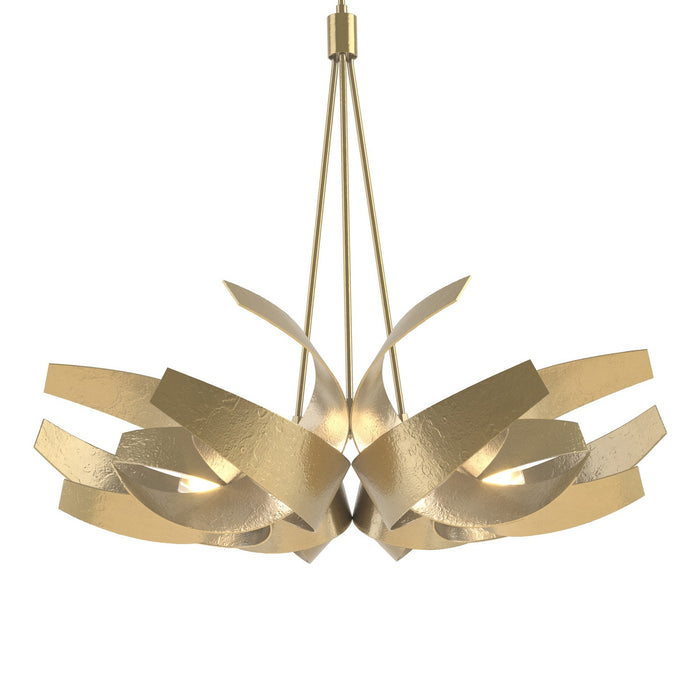 Hubbardton Forge 136505-SKT-MULT-86-YE0377 Six Light Pendant, Modern Brass