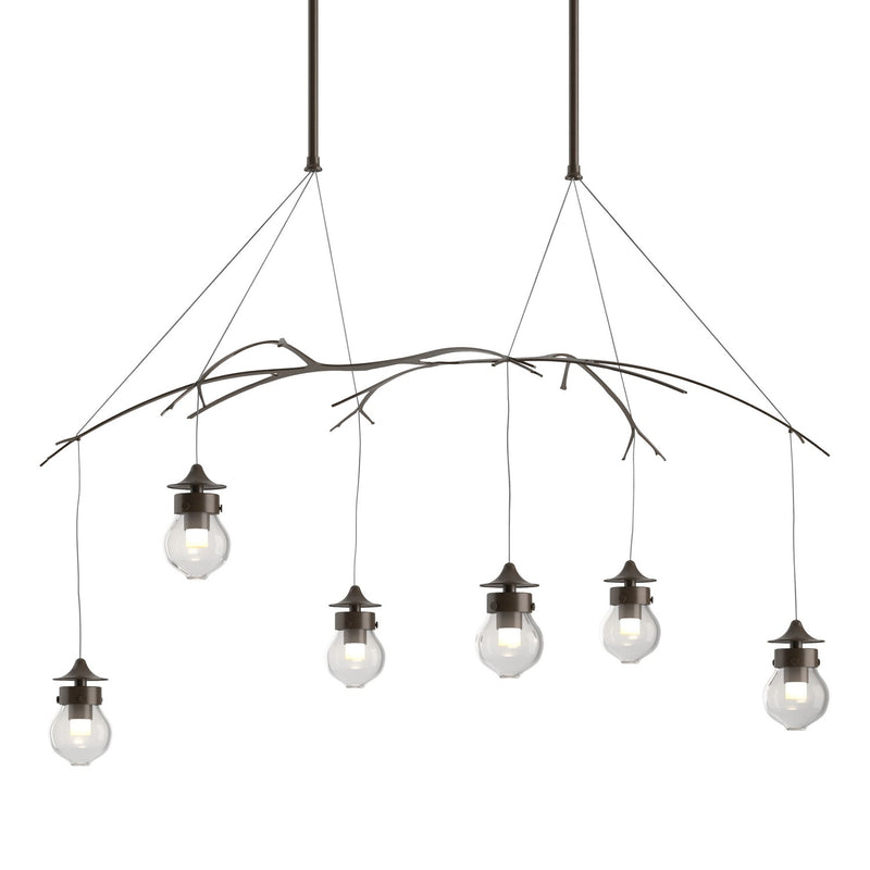 Hubbardton Forge 136560-SKT-LONG-05-ZM0565 Six Light Pendant, Bronze