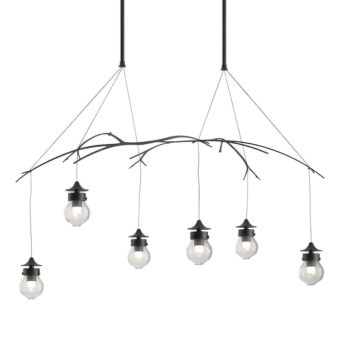 Hubbardton Forge 136560-SKT-LONG-10-ZM0565 Six Light Pendant, Black