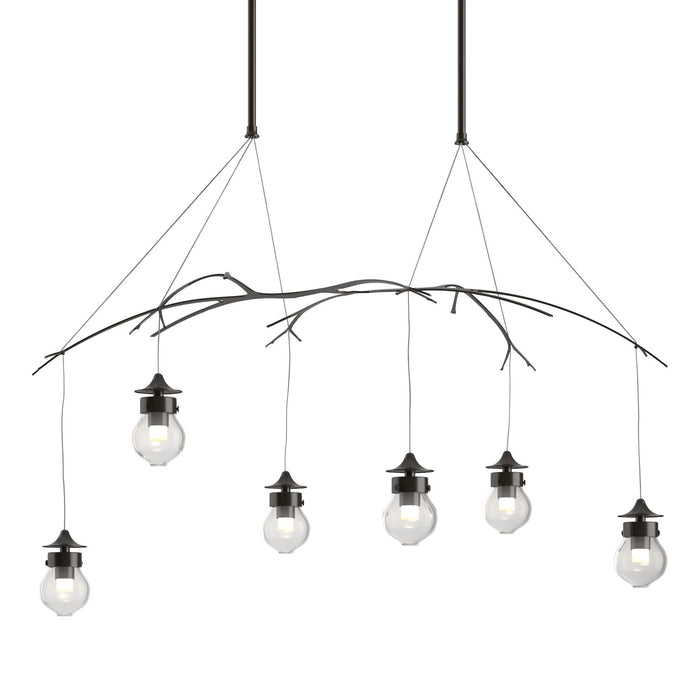Hubbardton Forge 136560-SKT-LONG-14-ZM0565 Six Light Pendant, Oil Rubbed Bronze