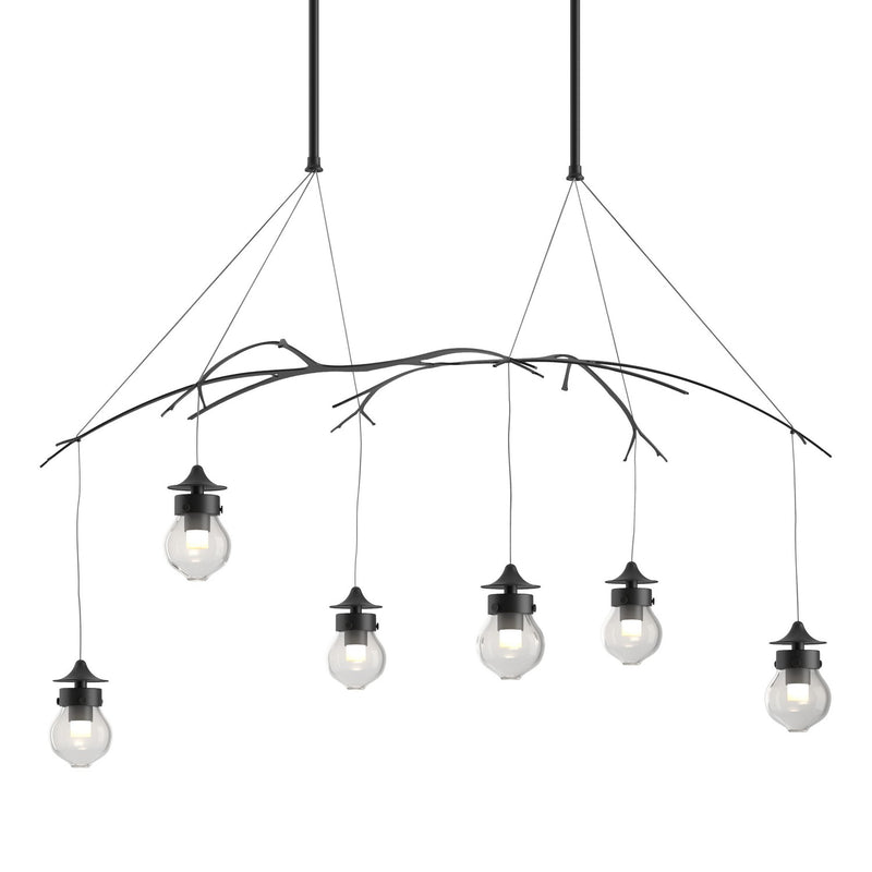Hubbardton Forge 136560-SKT-SHRT-10-ZM0565 Six Light Pendant, Black