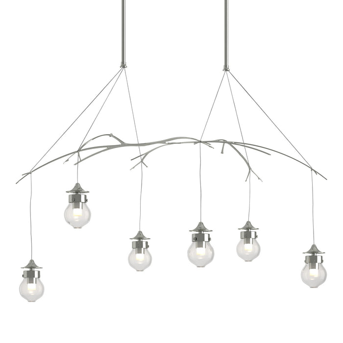 Hubbardton Forge 136560-SKT-SHRT-85-ZM0565 Six Light Pendant, Sterling