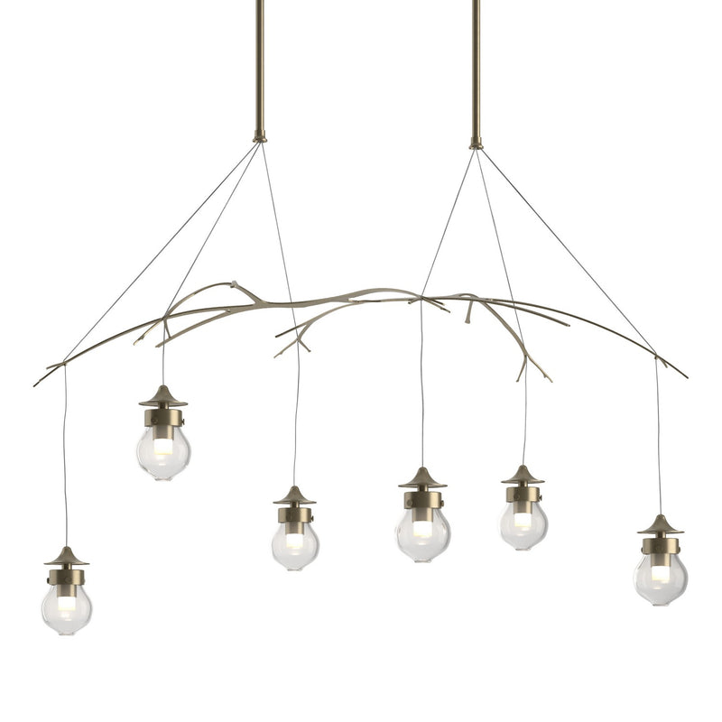 Hubbardton Forge 136560-SKT-STND-84-ZM0565 Six Light Pendant, Soft Gold