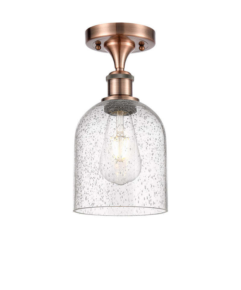 Innovations 516-1C-AC-G558-6SDY One Light Semi-Flush Mount, Antique Copper