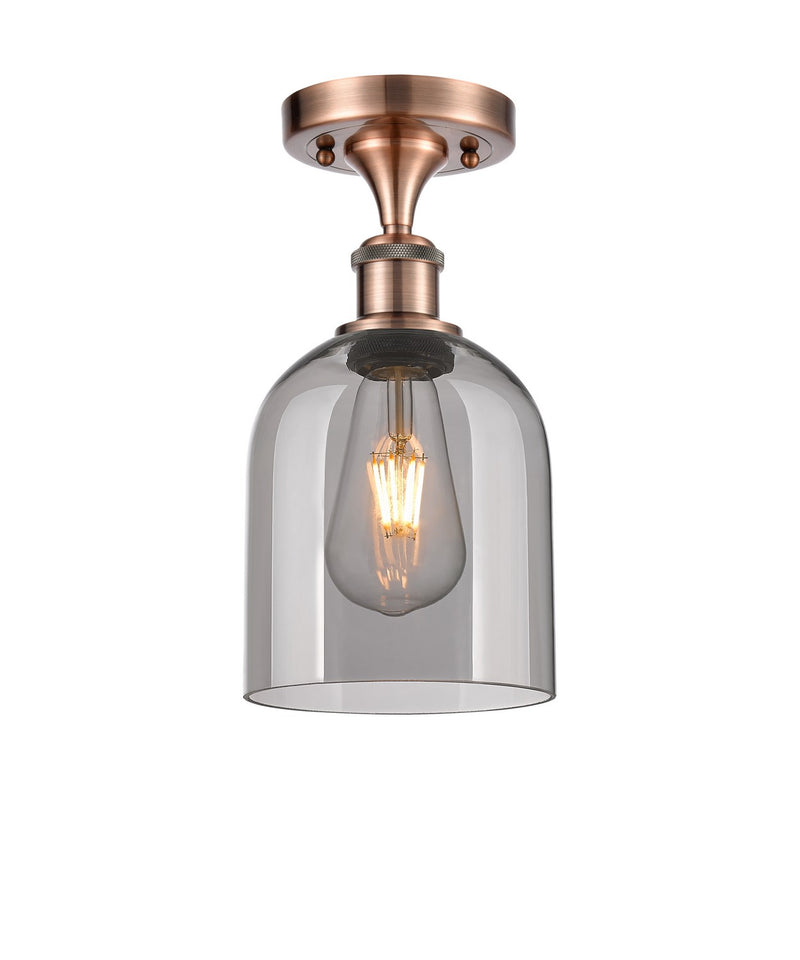Innovations 516-1C-AC-G558-6SM One Light Semi-Flush Mount, Antique Copper