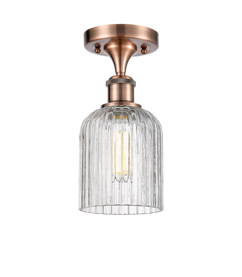 Innovations 516-1C-AC-G559-5CL One Light Semi-Flush Mount, Antique Copper