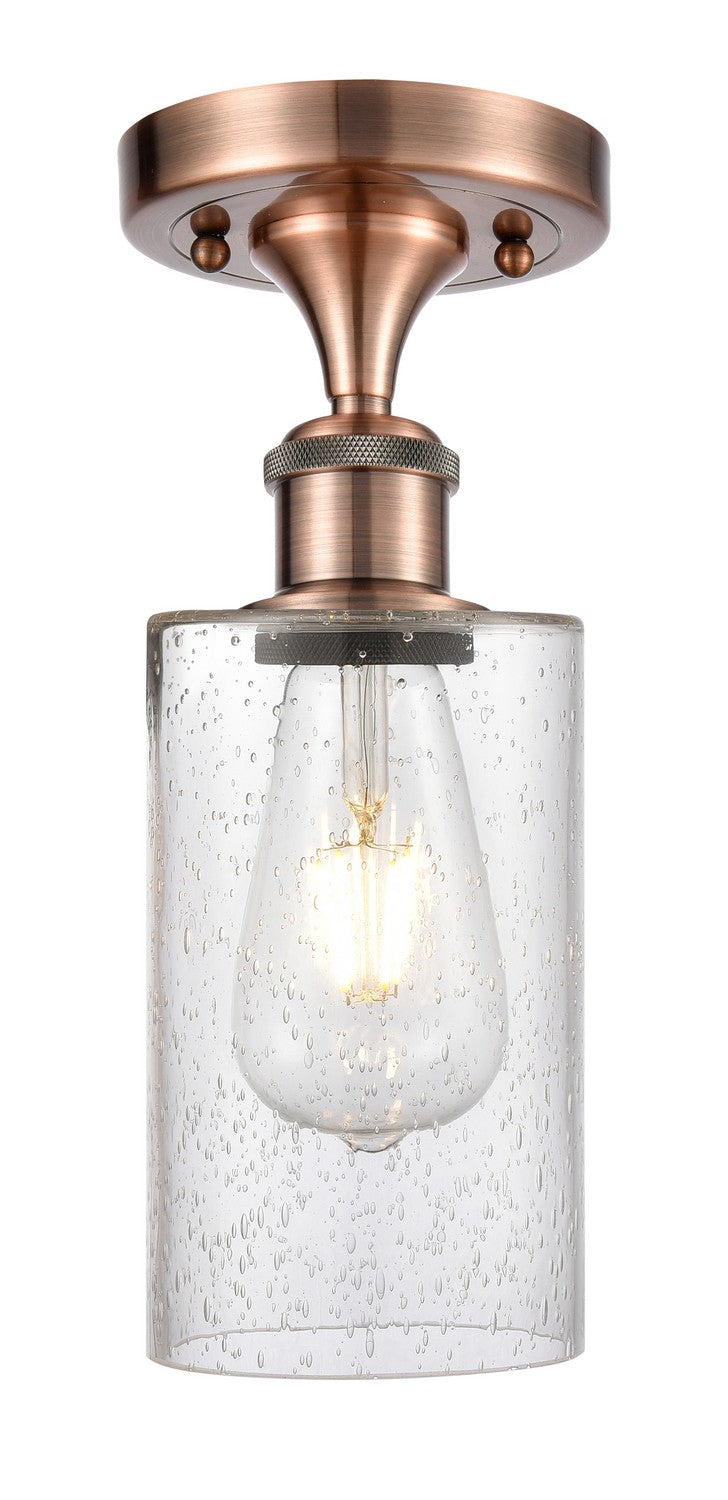 Innovations 516-1C-AC-G804 One Light Semi-Flush Mount, Antique Copper