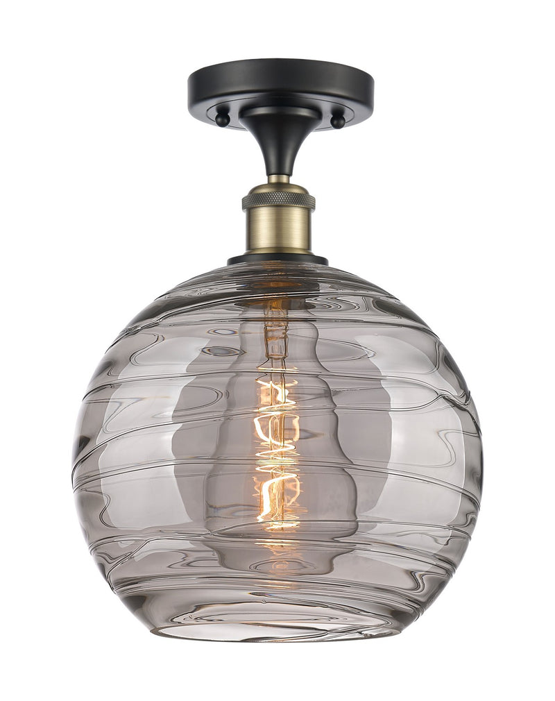 Innovations 516-1C-BAB-G1213-10SM One Light Semi-Flush Mount, Black Antique Brass