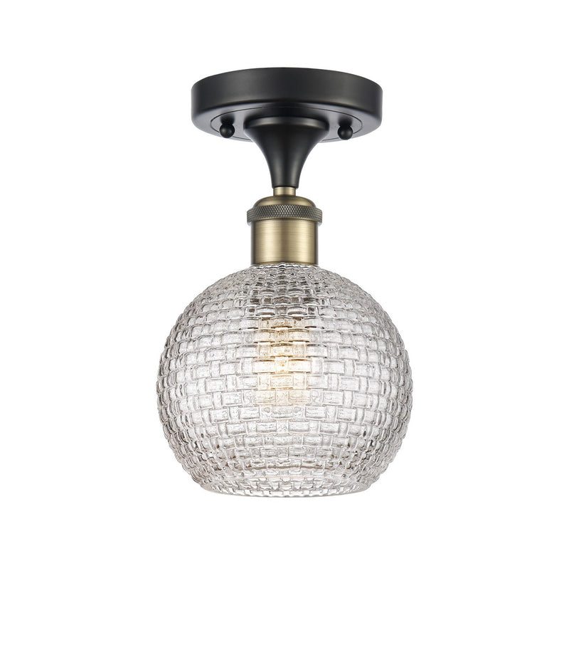 Innovations 516-1C-BAB-G122C-6CL One Light Semi-Flush Mount, Black Antique Brass