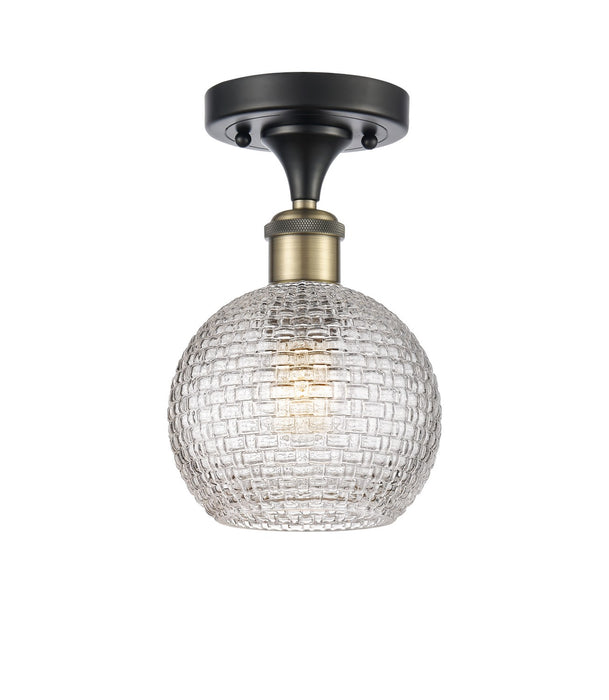Innovations 516-1C-BAB-G122C-6CL One Light Semi-Flush Mount, Black Antique Brass
