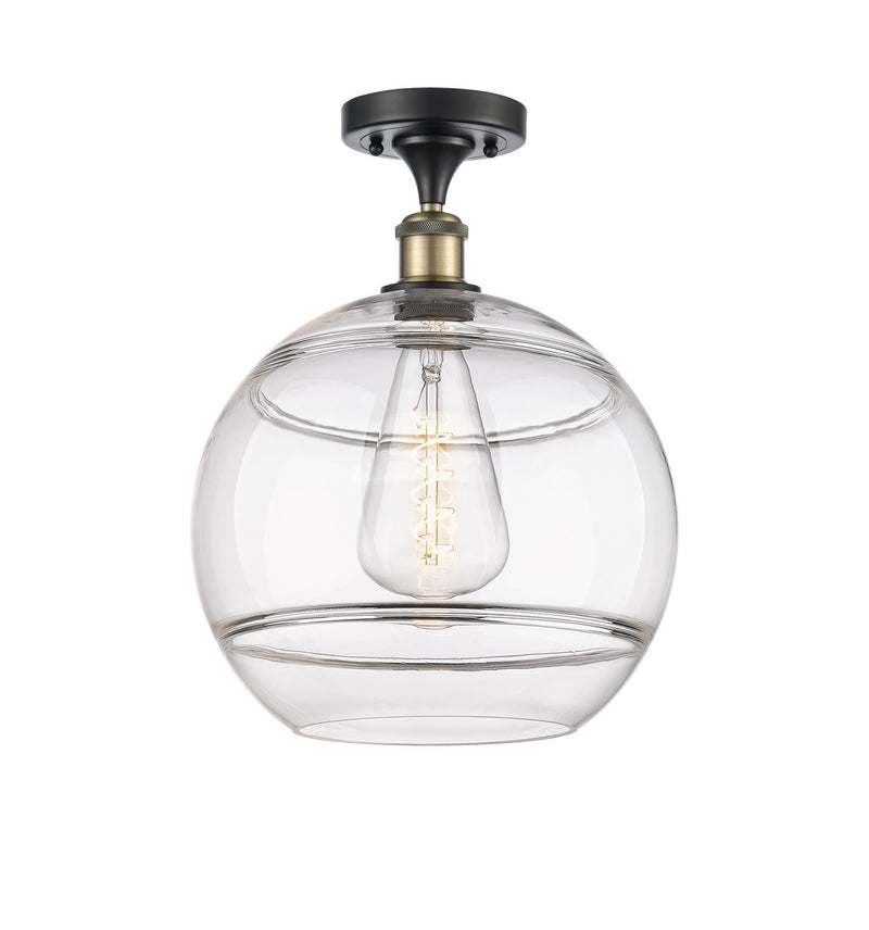 Innovations 516-1C-BAB-G556-12CL One Light Semi-Flush Mount, Black Antique Brass