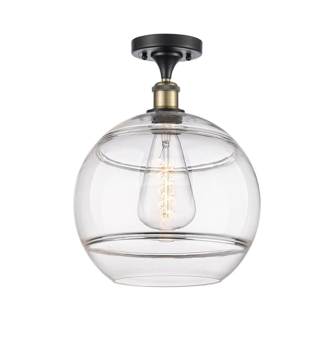 Innovations 516-1C-BAB-G556-12CL One Light Semi-Flush Mount, Black Antique Brass