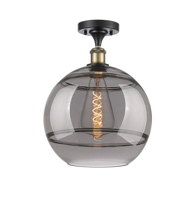 Innovations 516-1C-BAB-G556-12SM One Light Semi-Flush Mount, Black Antique Brass