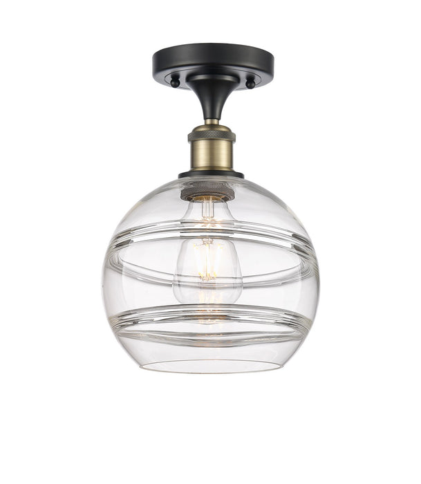 Innovations 516-1C-BAB-G556-8CL One Light Semi-Flush Mount, Black Antique Brass