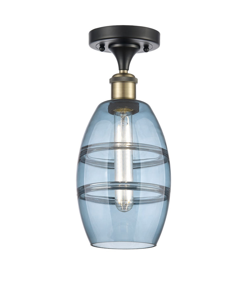Innovations 516-1C-BAB-G557-6BL One Light Semi-Flush Mount, Black Antique Brass