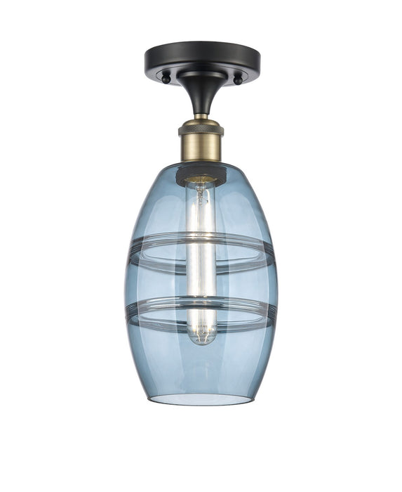 Innovations 516-1C-BAB-G557-6BL One Light Semi-Flush Mount, Black Antique Brass