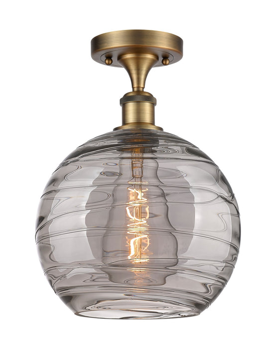 Innovations 516-1C-BB-G1213-10SM One Light Semi-Flush Mount, Brushed Brass