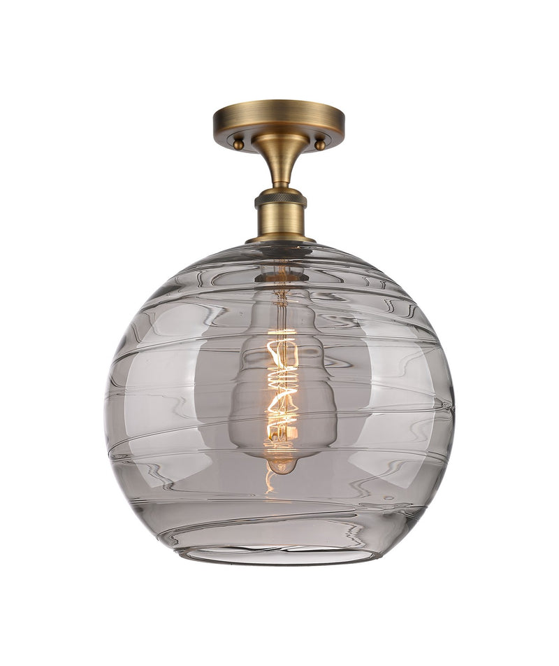 Innovations 516-1C-BB-G1213-12SM One Light Semi-Flush Mount, Brushed Brass