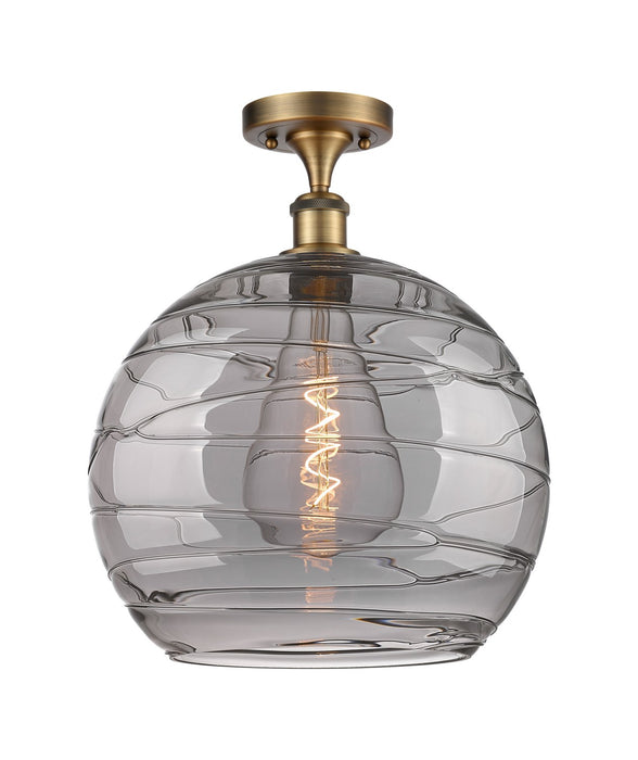 Innovations 516-1C-BB-G1213-14SM One Light Semi-Flush Mount, Brushed Brass