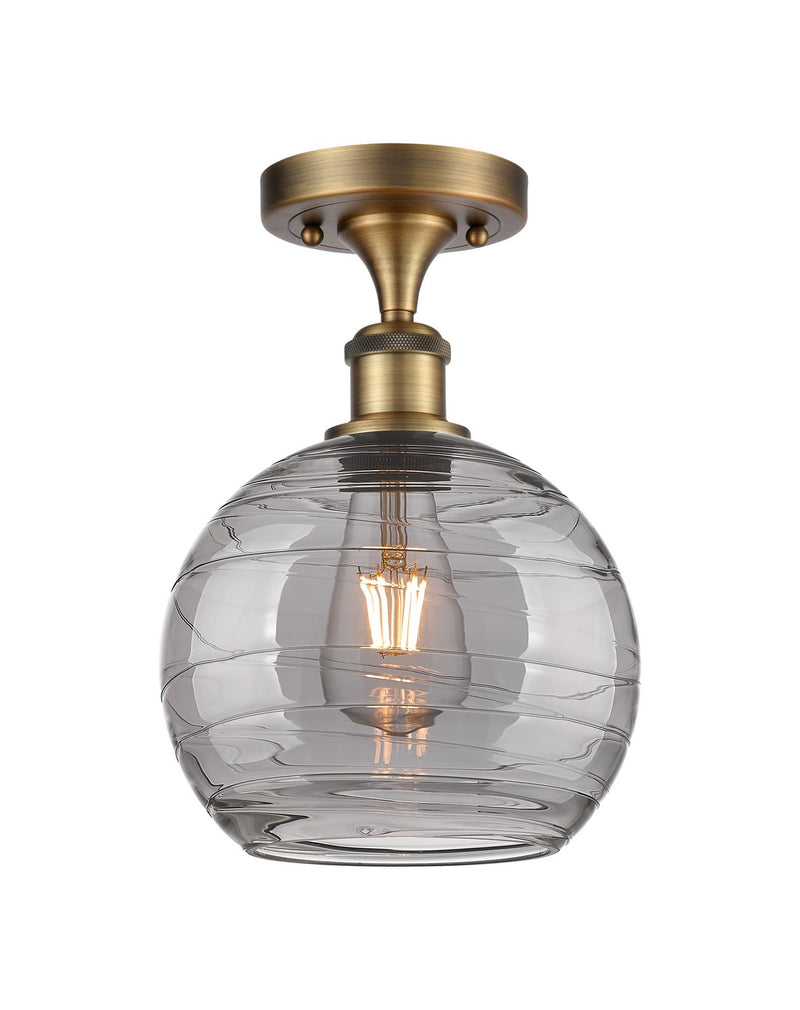 Innovations 516-1C-BB-G1213-8SM One Light Semi-Flush Mount, Brushed Brass