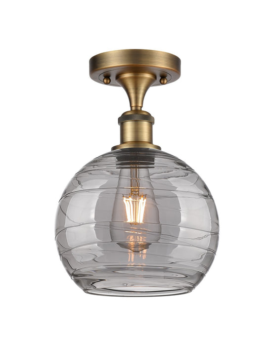 Innovations 516-1C-BB-G1213-8SM One Light Semi-Flush Mount, Brushed Brass