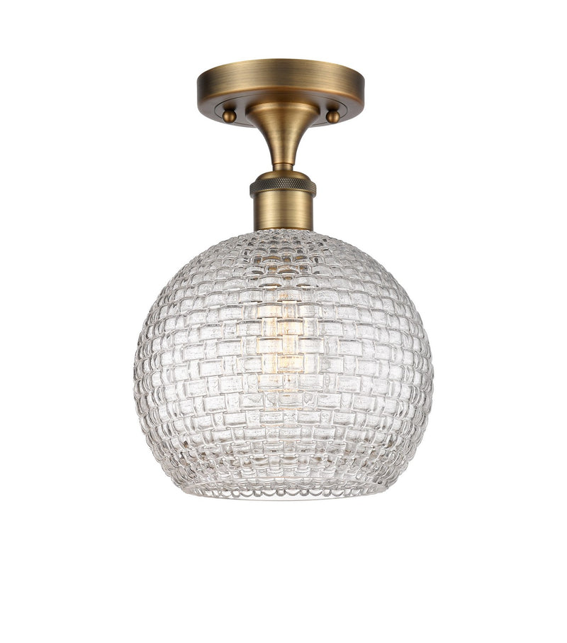 Innovations 516-1C-BB-G122C-8CL One Light Semi-Flush Mount, Brushed Brass