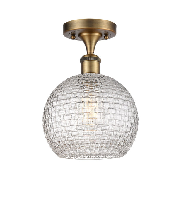 Innovations 516-1C-BB-G122C-8CL One Light Semi-Flush Mount, Brushed Brass