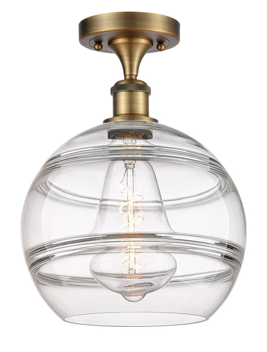 Innovations 516-1C-BB-G556-10CL One Light Semi-Flush Mount, Brushed Brass