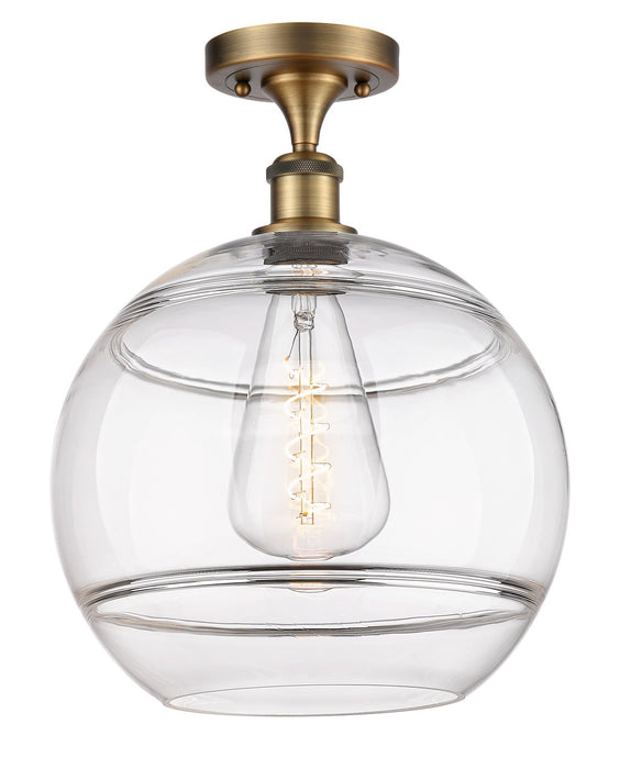 Innovations 516-1C-BB-G556-12CL One Light Semi-Flush Mount, Brushed Brass