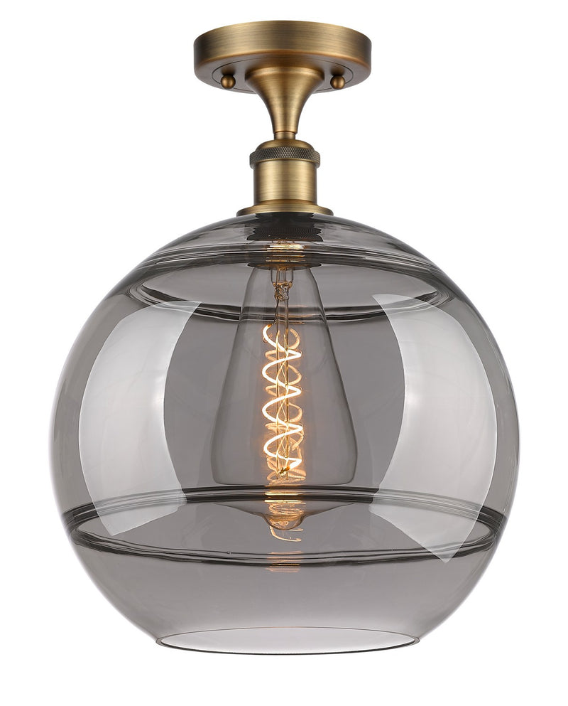 Innovations 516-1C-BB-G556-12SM One Light Semi-Flush Mount, Brushed Brass
