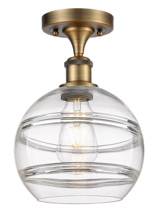 Innovations 516-1C-BB-G556-8CL One Light Semi-Flush Mount, Brushed Brass