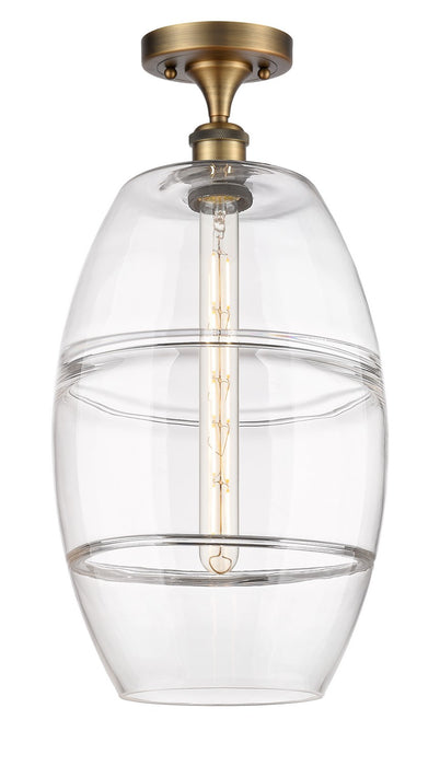 Innovations 516-1C-BB-G557-10CL One Light Semi-Flush Mount, Brushed Brass