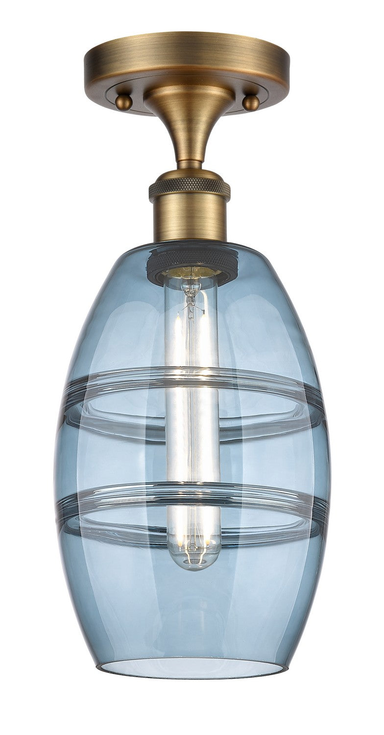 Innovations 516-1C-BB-G557-6BL One Light Semi-Flush Mount, Brushed Brass