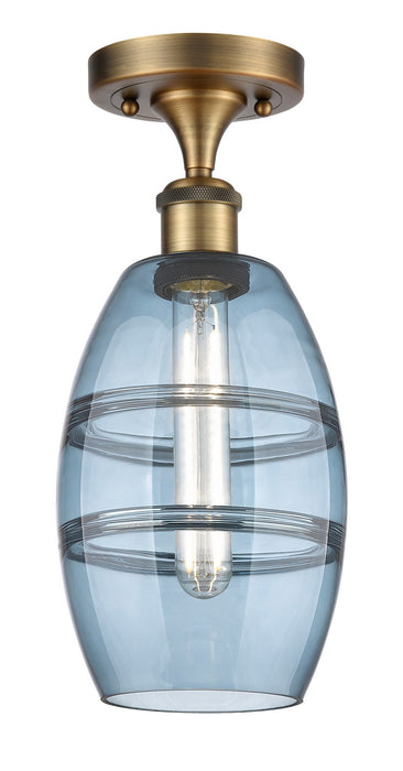 Innovations 516-1C-BB-G557-6BL One Light Semi-Flush Mount, Brushed Brass