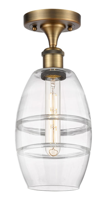Innovations 516-1C-BB-G557-6CL One Light Semi-Flush Mount, Brushed Brass