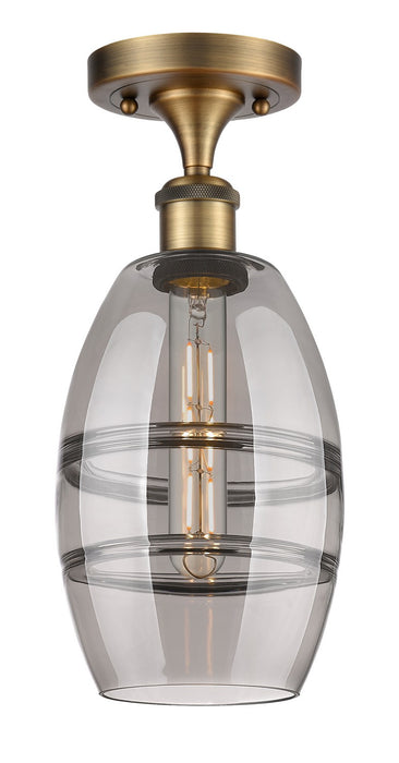 Innovations 516-1C-BB-G557-6SM One Light Semi-Flush Mount, Brushed Brass