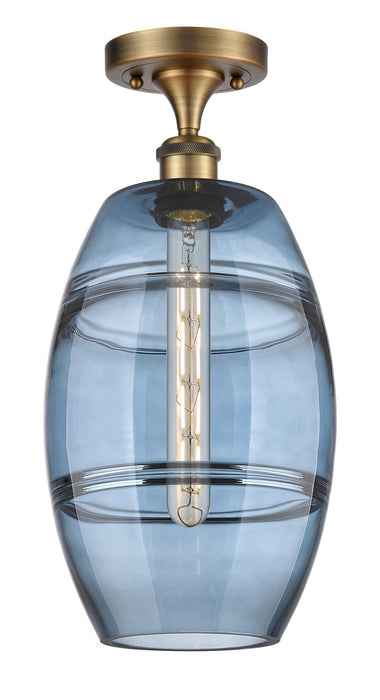Innovations 516-1C-BB-G557-8BL One Light Semi-Flush Mount, Brushed Brass
