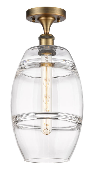 Innovations 516-1C-BB-G557-8CL One Light Semi-Flush Mount, Brushed Brass