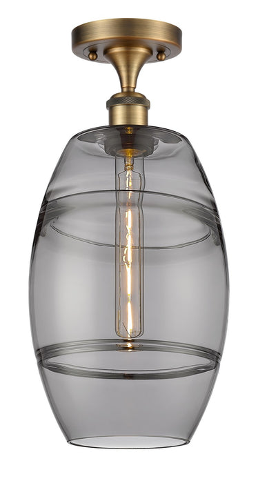 Innovations 516-1C-BB-G557-8SM One Light Semi-Flush Mount, Brushed Brass